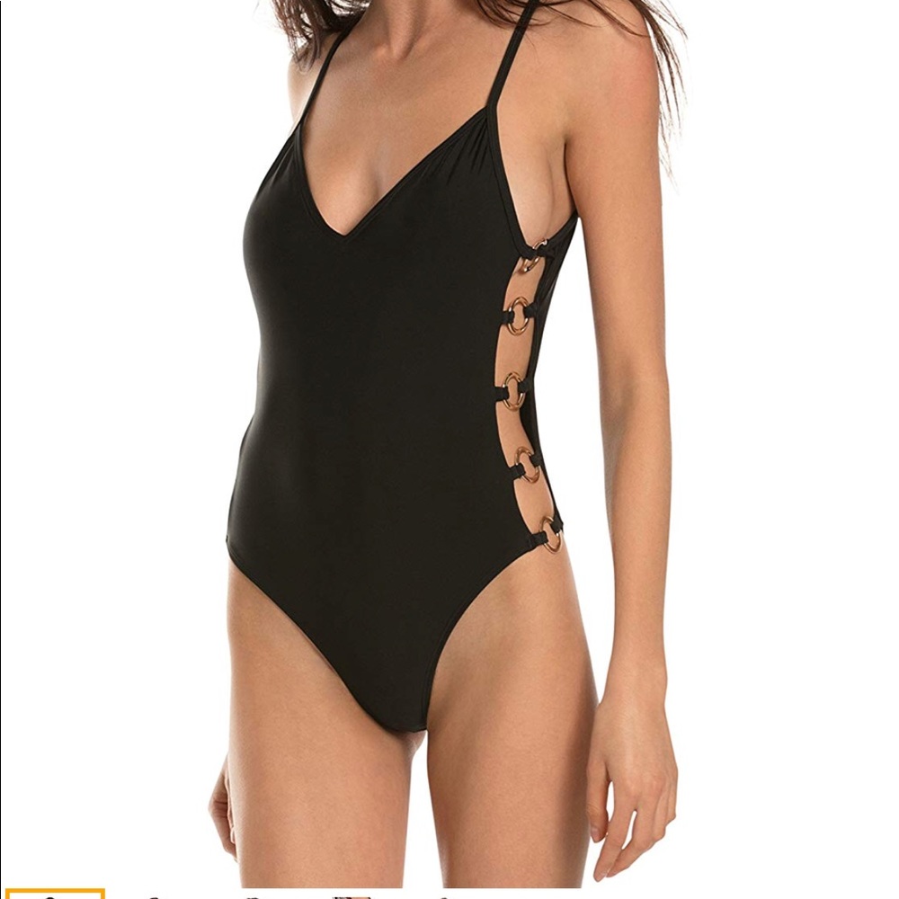 NWT black cabana del sol one piece